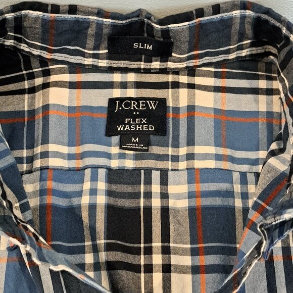 J. crew Men's Medium Slim Fit Flex Washed Long Sleeve Plaid Shirt Style #BB716 - Picture 2 of 14